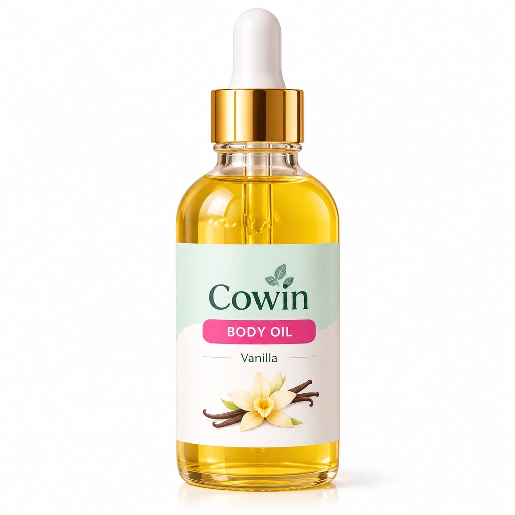 Body oil gold dropper bottle