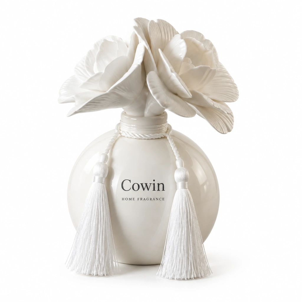 White ceramic flower diffuser
