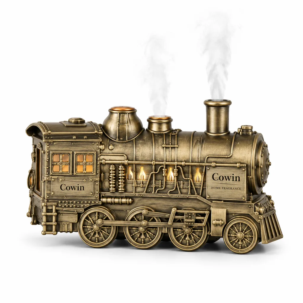 Brass steam train aroma diffuser