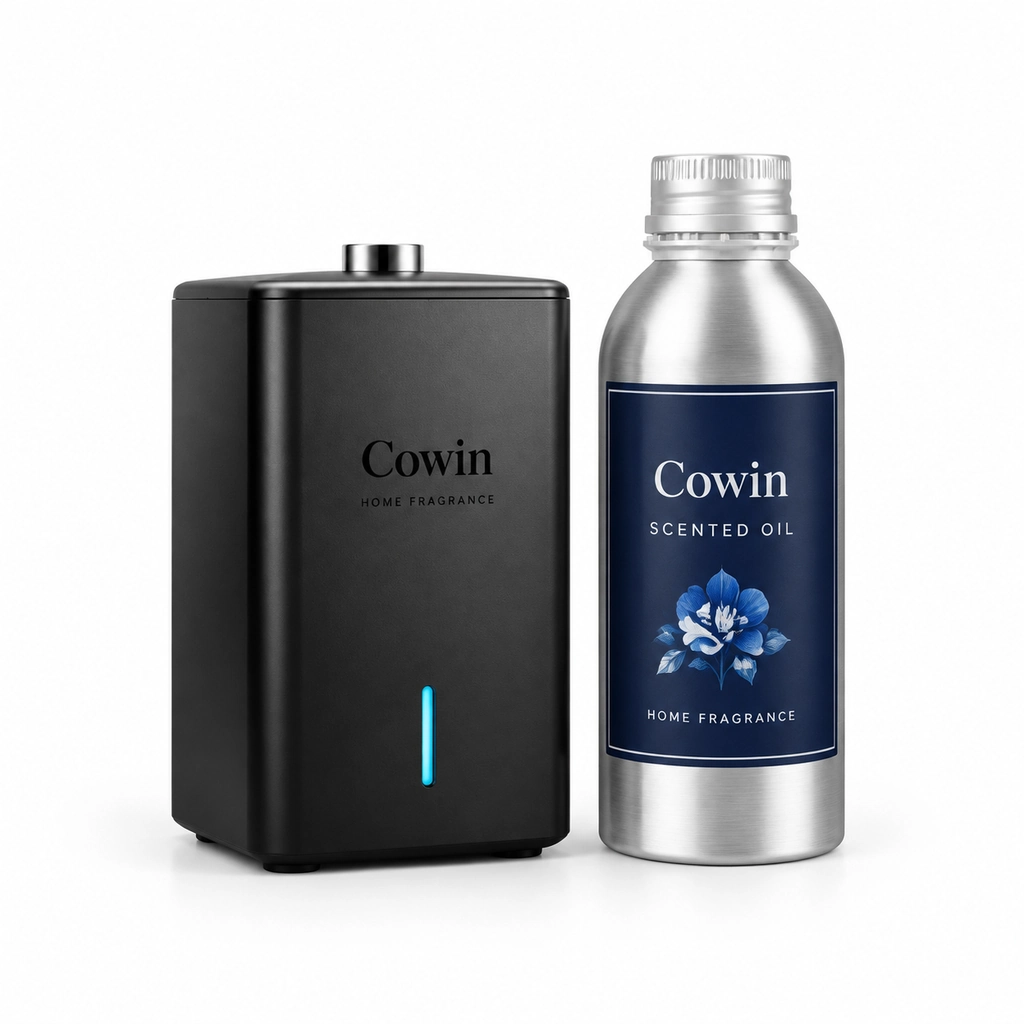 Aroma oil bottle and black diffuser