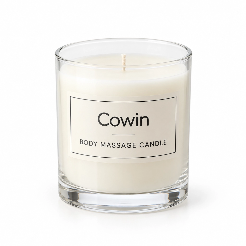 Body massage candle clear glass jar