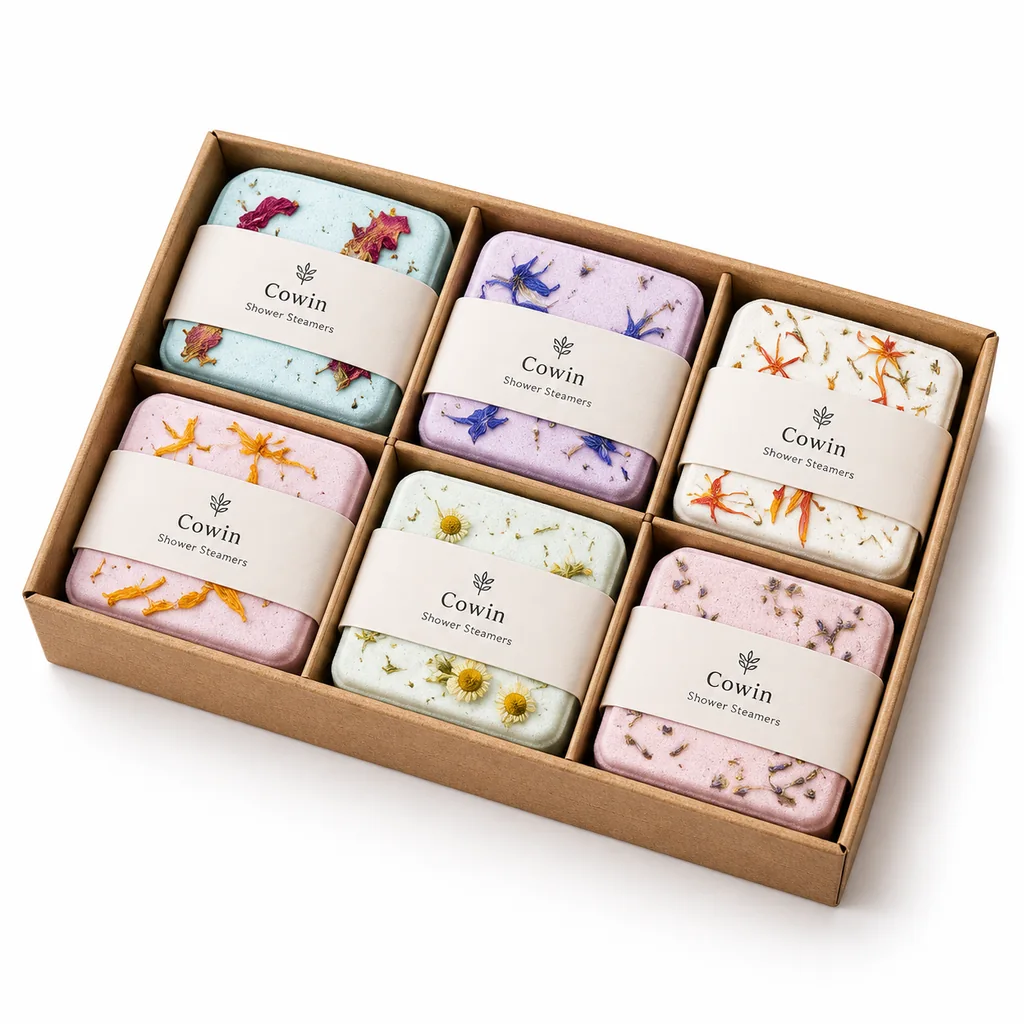 Square shower steamers six piece box