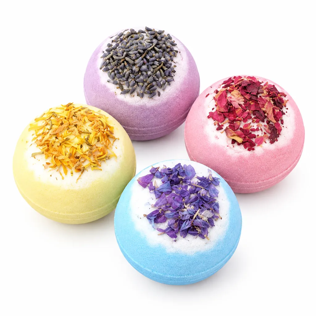 Botanical bath bombs four color set