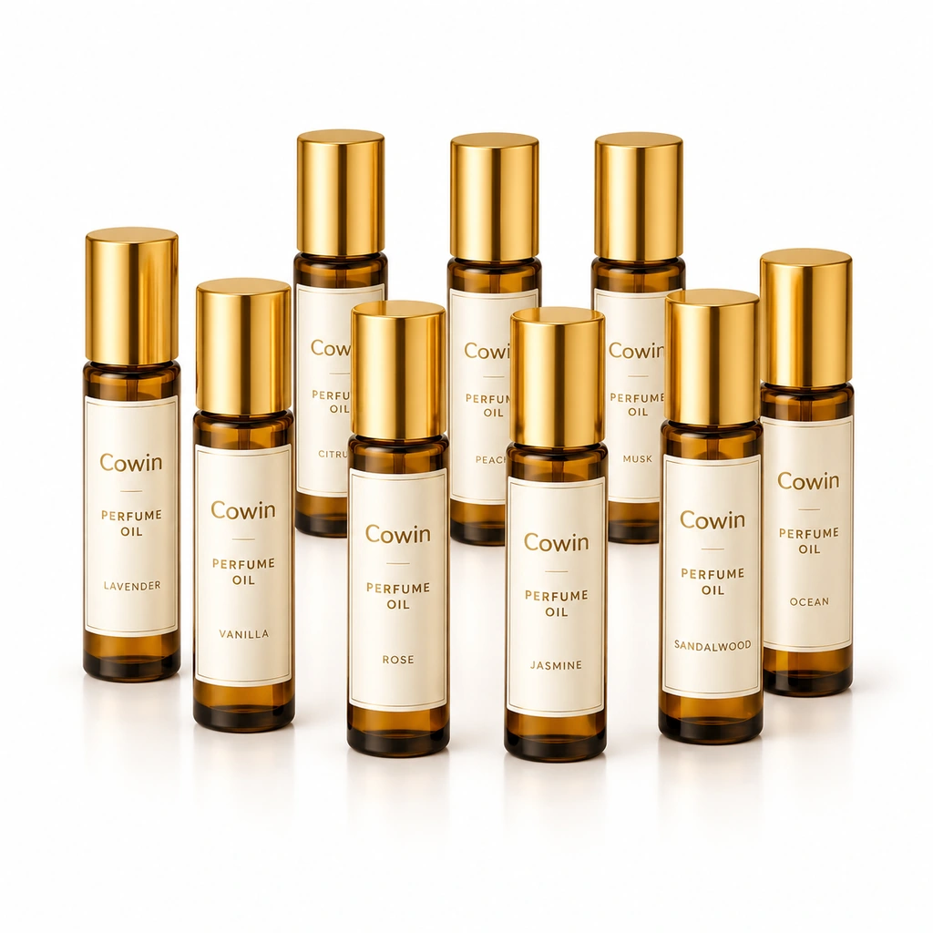 Scented body oil roll on bottles