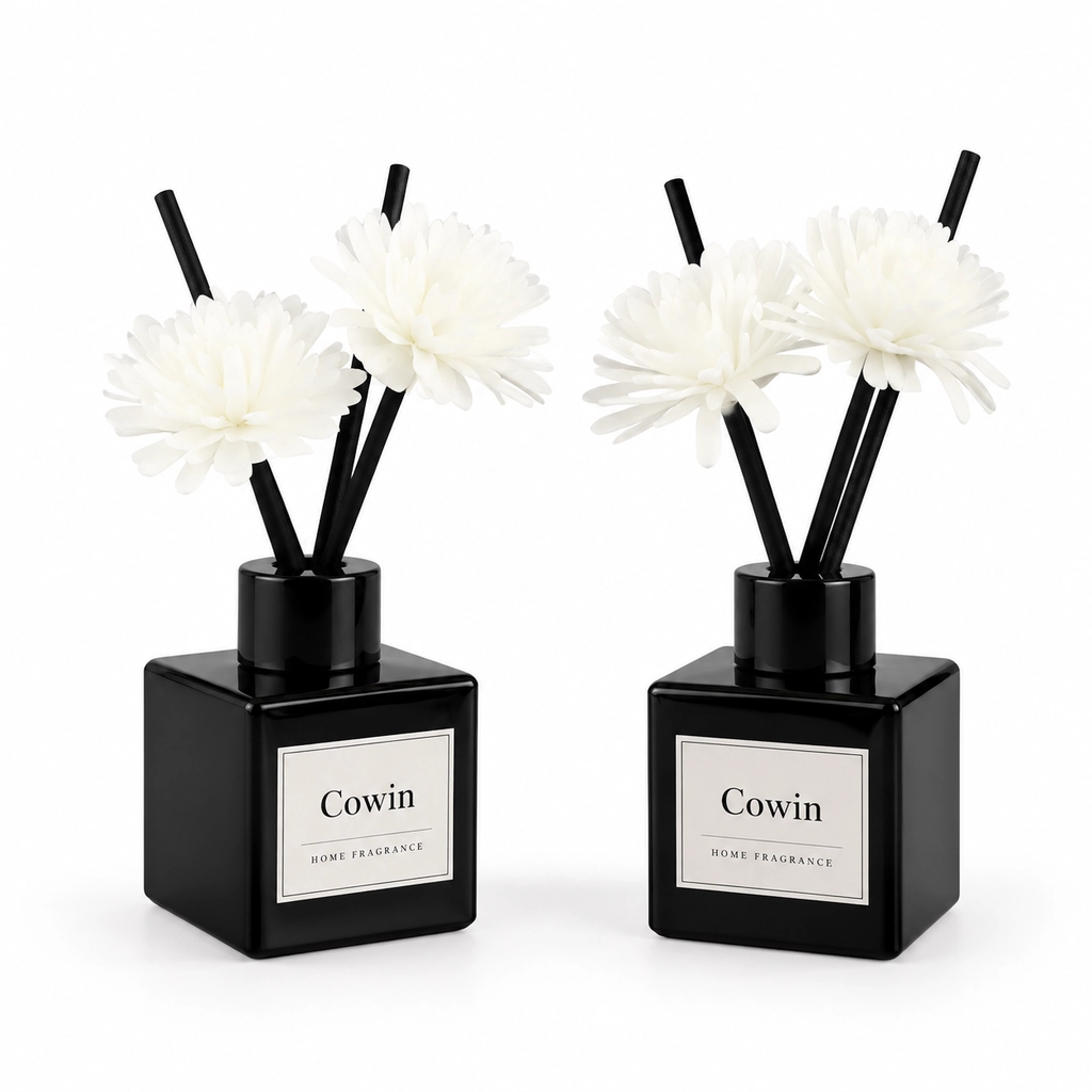 Black flower reed diffuser bottles