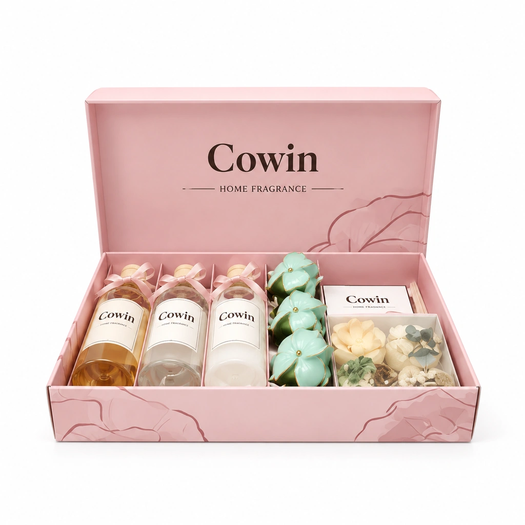 Pink aromatherapy bottle gift box