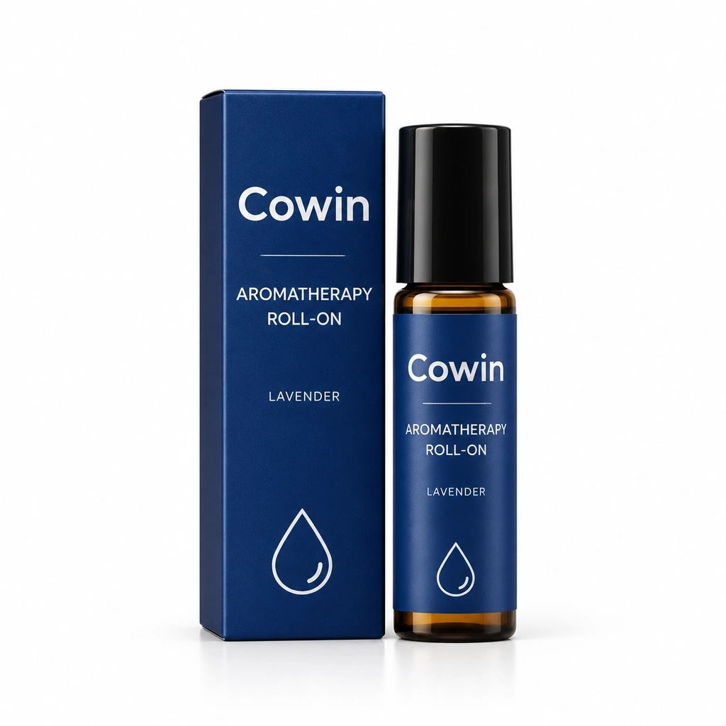 Aromatherapy roll on blue box