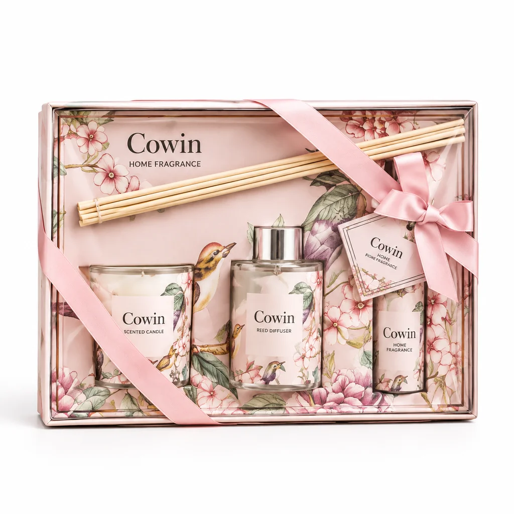 Pink floral aromatherapy gift set