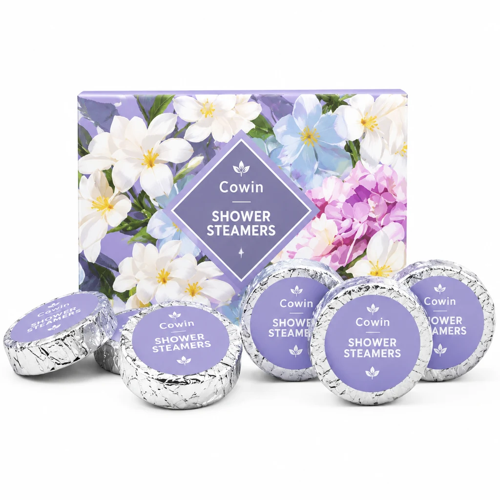 Shower steamers foil wrapped floral gift box