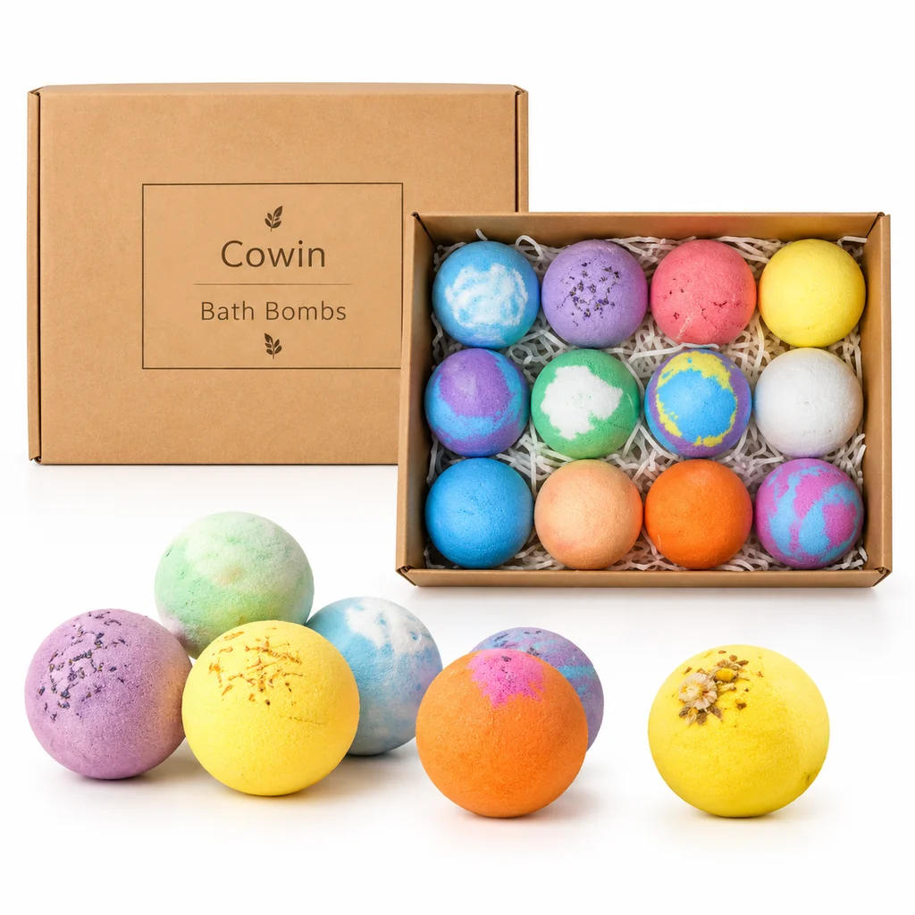 Bath bombs kraft gift box colorful spheres